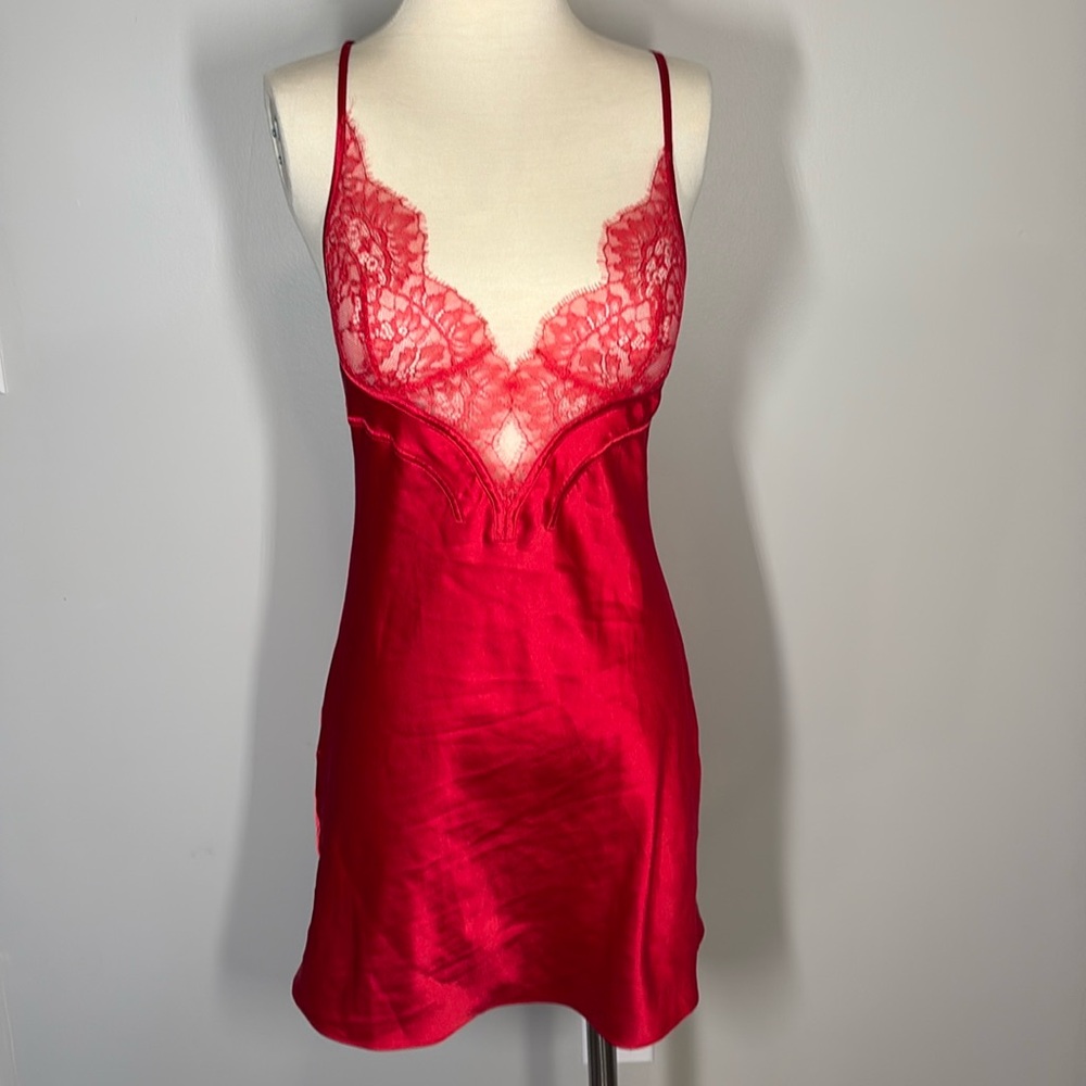 Victoria’s Secret red lace slip dress